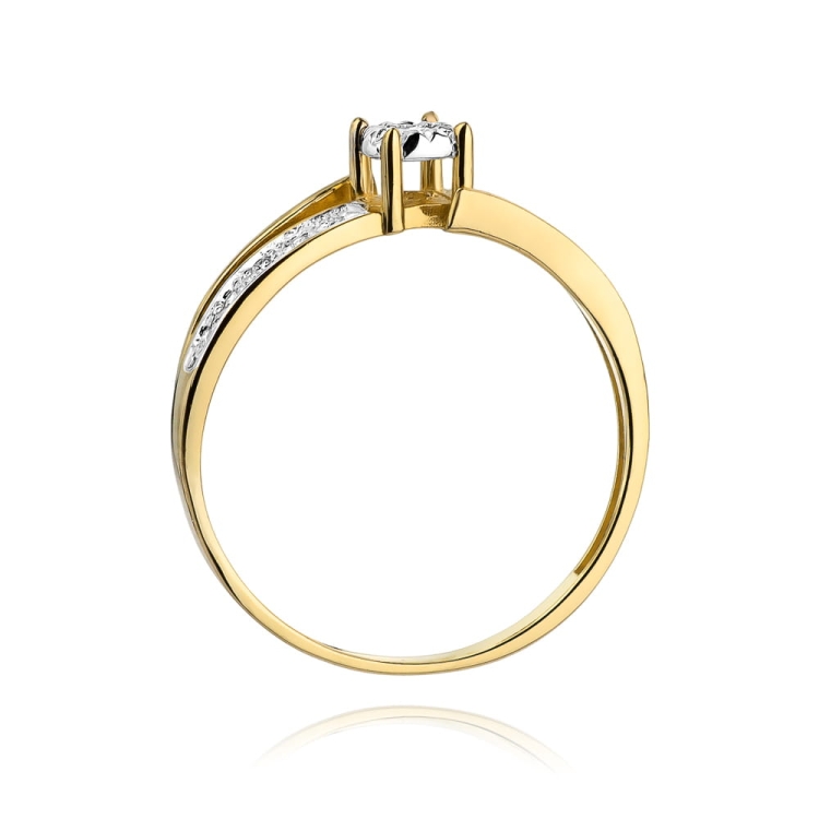 Pierścionek zaręczynowy z żółtego złota z diamentami 0,10ct Fire Of Love BW-269