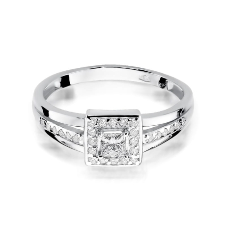 Przejdź do produktu Pierścionek zaręczynowy z białego złota z diamentami 0,29ct Fire Of Love