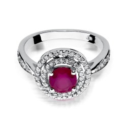 Pierścionek zaręczynowy z białego złota z rubinem i diamentami 0,38ct Fire Of Love BW-274-rubin-b