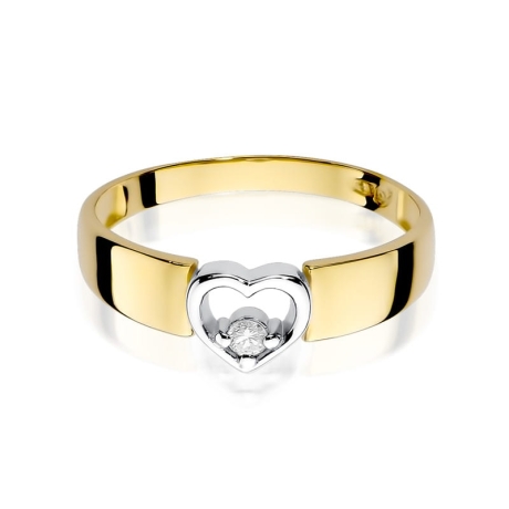 Przejdź do produktu Pierścionek zaręczynowy z żółtego złota z diamentem 0,04ct Fire Of Love