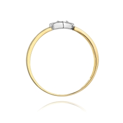Pierścionek zaręczynowy z żółtego złota z diamentem 0,04ct Fire Of Love BW-276