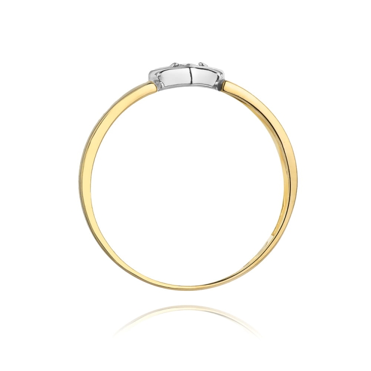 Pierścionek zaręczynowy z żółtego złota z diamentem 0,04ct Fire Of Love BW-276