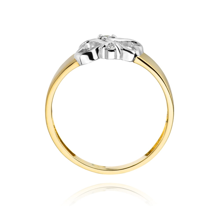 Pierścionek zaręczynowy z żółtego złota z diamentami 0,04ct Fire Of Love BW-286
