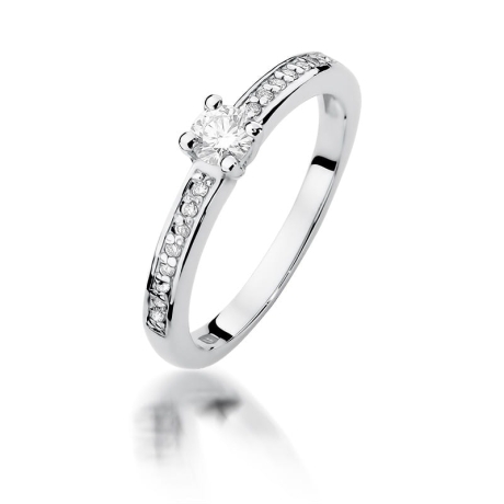 Przejdź do produktu Pierścionek zaręczynowy z białego złota z diamentami 0,28ct Fire Of Love