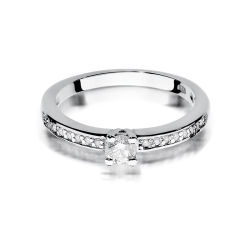 Pierścionek zaręczynowy z białego złota z diamentami 0,28ct Fire Of Love BW-288-0,28ct-b