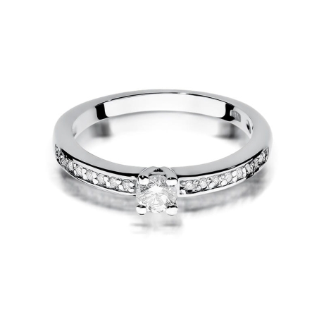 Przejdź do produktu Pierścionek zaręczynowy z białego złota z diamentami 0,28ct Fire Of Love