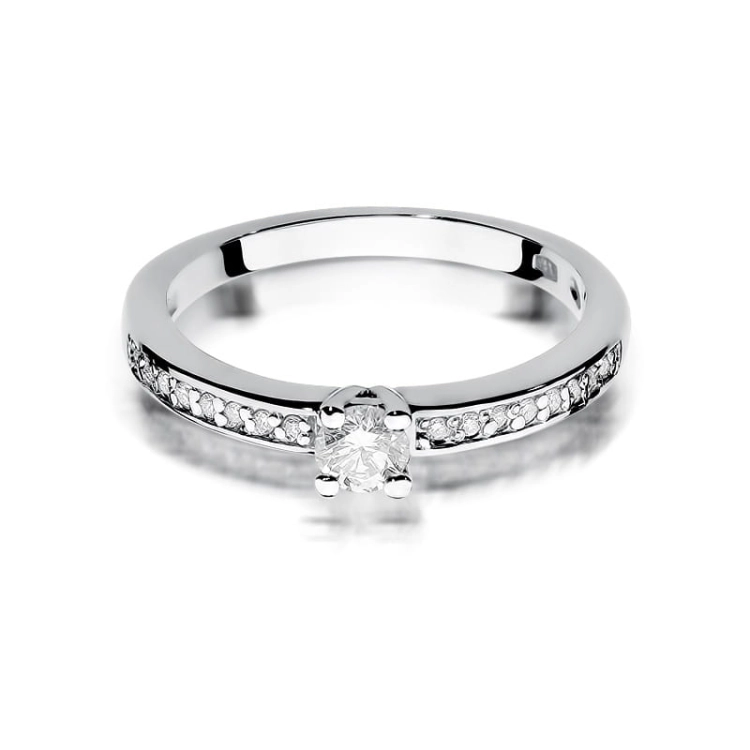 Pierścionek zaręczynowy z białego złota z diamentami 0,28ct Fire Of Love BW-288-0,28ct-b