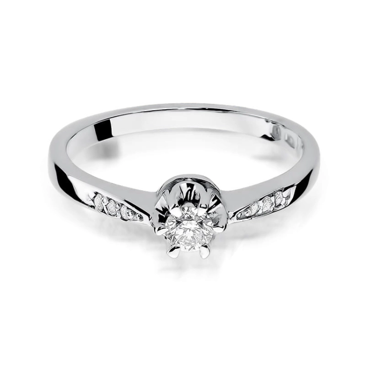 Pierścionek zaręczynowy z białego złota z diamentami 0,25ct Fire Of Love BW-291-b