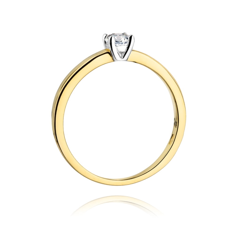 Pierścionek zaręczynowy z żółtego złota z diamentem 0,20ct Fire Of Love BW-292