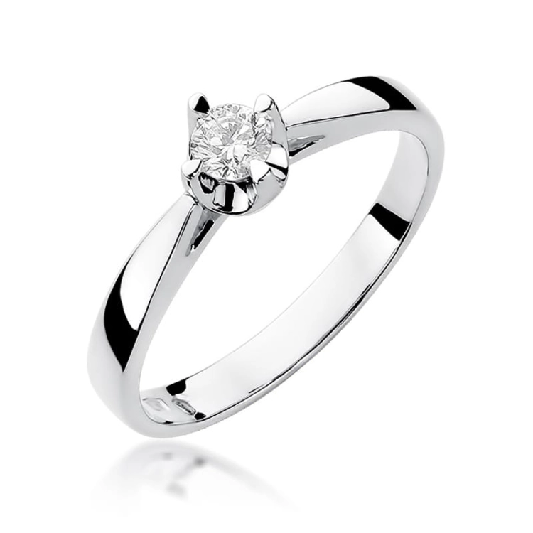 Pierścionek zaręczynowy z białego złota z diamentem 0,20ct Fire Of Love BW-293-b