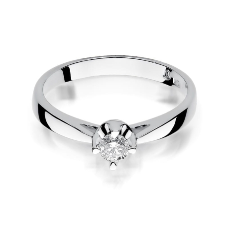 Przejdź do produktu Pierścionek zaręczynowy z białego złota z diamentem 0,20ct Fire Of Love 