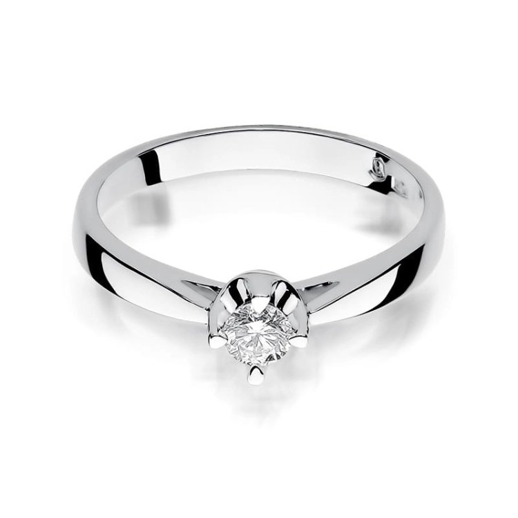 Pierścionek zaręczynowy z białego złota z diamentem 0,20ct Fire Of Love BW-293-b