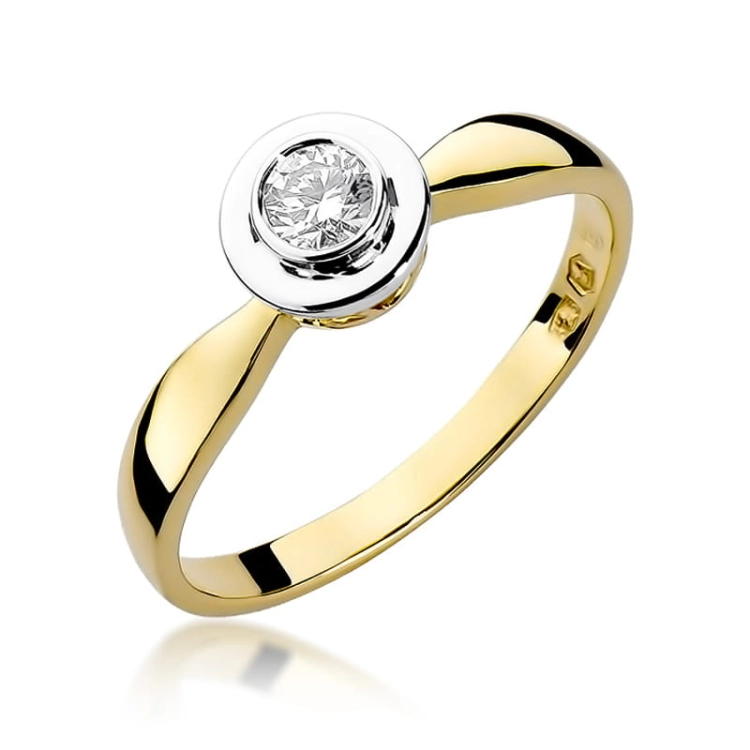 Pierścionek zaręczynowy z żółtego złota z diamentem 0,20ct Fire Of Love BW-294-0,20ct
