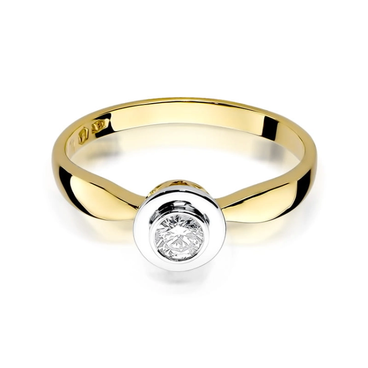 Pierścionek zaręczynowy z żółtego złota z diamentem 0,20ct Fire Of Love BW-294-0,20ct