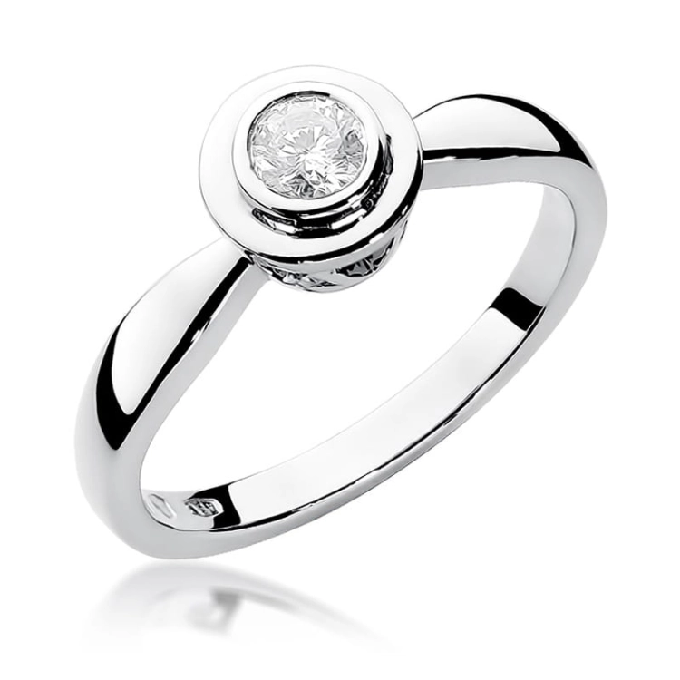 Pierścionek zaręczynowy z białego złota z diamentem 0,30ct Fire Of Love BW-294-0,30ct-b