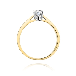 Pierścionek zaręczynowy z żółtego złota z diamentem 0,12ct Fire Of Love BW-295