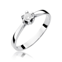 Pierścionek zaręczynowy z białego złota z diamentem 0,12ct Fire Of Love BW-299-b