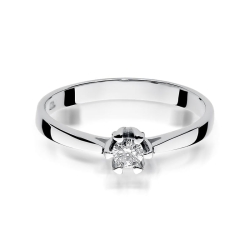 Pierścionek zaręczynowy z białego złota z diamentem 0,12ct Fire Of Love BW-299-b