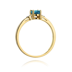 Pierścionek zaręczynowy z żółtego złota z topazem i diamentami 0,05ct Fire Of Love BW-301-topaz