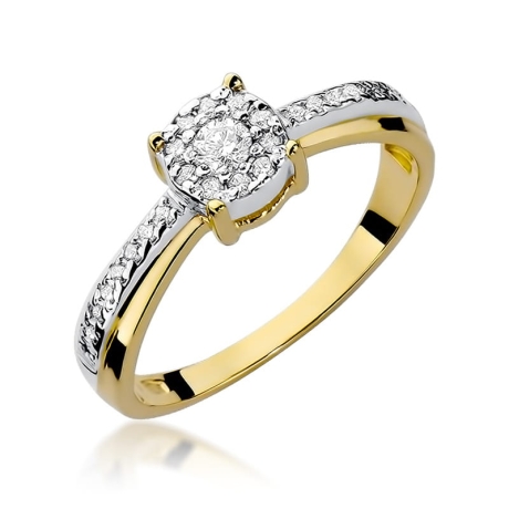 Przejdź do produktu Pierścionek zaręczynowy z żółtego złota z diamentami 0,25ct Fire Of Love