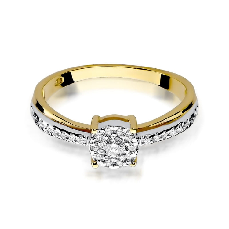Pierścionek zaręczynowy z żółtego złota z diamentami 0,25ct Fire Of Love BW-302