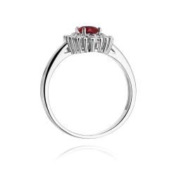 Pierścionek zaręczynowy z białego złota z rubinem i diamentami 0,19ct Fire Of Love BW-303-rubin-b
