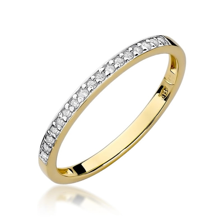 Pierścionek zaręczynowy z żółtego złota z diamentami 0,09ct Fire Of Love BW-306