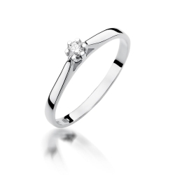 Pierścionek zaręczynowy z białego złota z diamentem 0,09ct Fire Of Love BW-311-b
