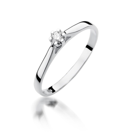 Przejdź do produktu Pierścionek zaręczynowy z białego złota z diamentem 0,09ct Fire Of Love 