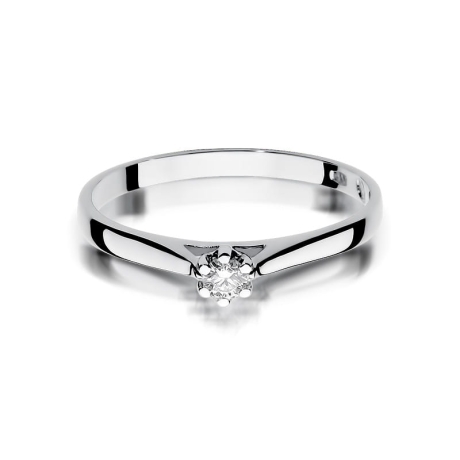 Przejdź do produktu Pierścionek zaręczynowy z białego złota z diamentem 0,09ct Fire Of Love 