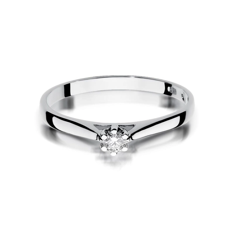 Pierścionek zaręczynowy z białego złota z diamentem 0,09ct Fire Of Love BW-311-b