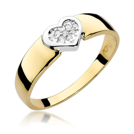 Przejdź do produktu Pierścionek zaręczynowy z żółtego złota z diamentami 0,04ct Fire Of Love