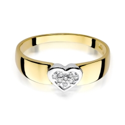 Pierścionek zaręczynowy z żółtego złota z diamentami 0,04ct Fire Of Love BW-314