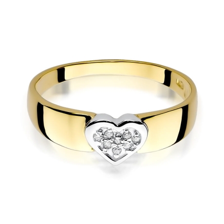 Przejdź do produktu Pierścionek zaręczynowy z żółtego złota z diamentami 0,04ct Fire Of Love