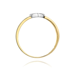 Pierścionek zaręczynowy z żółtego złota z diamentami 0,04ct Fire Of Love BW-314