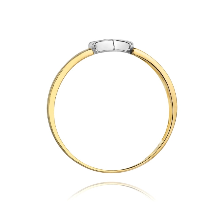 Pierścionek zaręczynowy z żółtego złota z diamentami 0,04ct Fire Of Love BW-314
