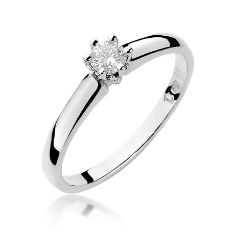 Przejdź do produktu Pierścionek zaręczynowy z białego złota z diamentem 0,20ct Fire Of Love 