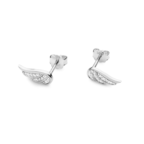 Przejdź do produktu Kolczyki z białego złota 585 z diamentami 0,10ct skrzydła The Diamonds