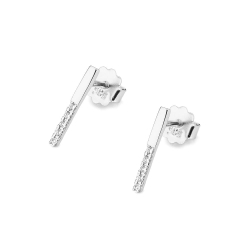 Kolczyki z białego złota 585 z diamentami 0,05ct The Diamonds BCK-29-b