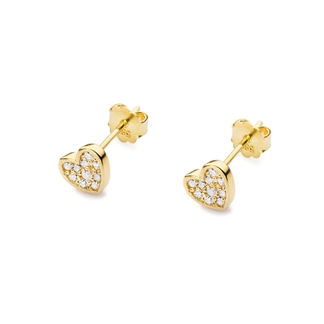 Przejdź do produktu Kolczyki z żółtego złota 585 z diamentami 0,17ct serce The Diamonds