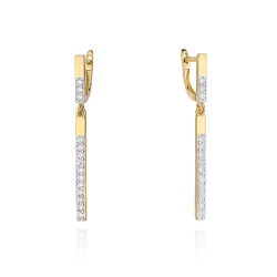 Kolczyki z żółtego złota 585 z diamentami 0,56ct The Diamonds BKO-27