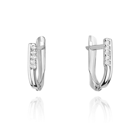 Przejdź do produktu Kolczyki z białego złota 585 z diamentami 0,15ct The Diamonds