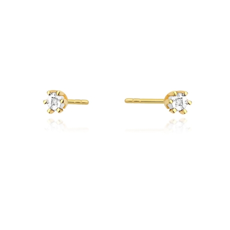 Przejdź do produktu Kolczyki z żółtego złota 585 z diamentami 0,02ct The Diamonds