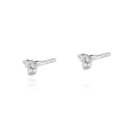 Kolczyki z białego złota 585 z diamentami 0,09ct The Diamonds BKO-33-b