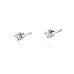 Kolczyki z białego złota 585 z diamentami 0,20ct The Diamonds BKO-34-0,20ct