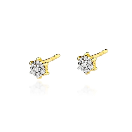 Przejdź do produktu Kolczyki z żółtego złota 585 z diamentami 0,12ct The Diamonds