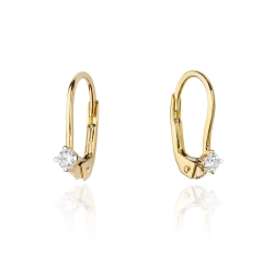 Kolczyki z żółtego złota 585 z diamentami 0,06ct The Diamonds BKO-57-0,06ct