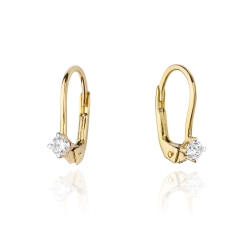 Kolczyki z żółtego złota 585 z diamentami 0,14ct The Diamonds BKO-57-0,14ct