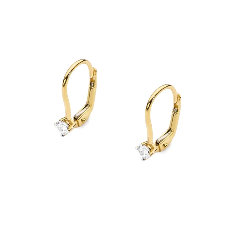 Kolczyki z żółtego złota 585 z diamentami 0,20ct The Diamonds BKO-57-0,20ct