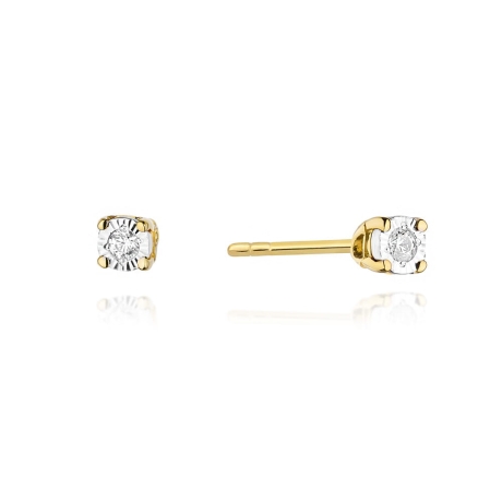 Przejdź do produktu Kolczyki z żółtego złota 585 z diamentami 0,06ct The Diamonds